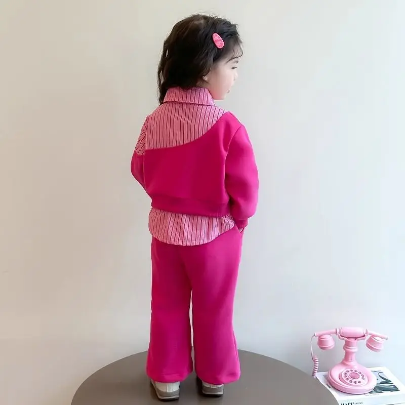 Vestiti della ragazza Set Autunno Kid Moda Felpe Pullover Fiore 3D Top e Pantaloni Fondo 2 pezzi Tute per bambini Dolce vestito 5