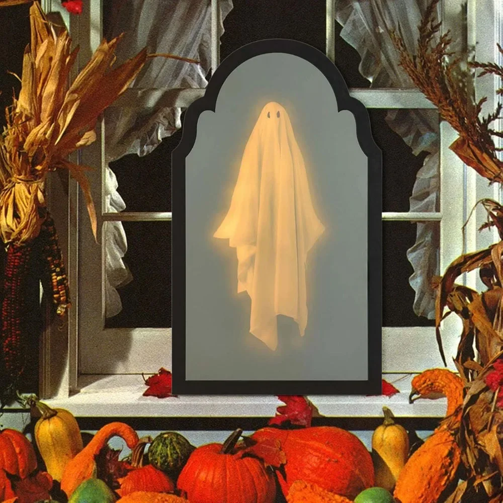 1 specchio fantasma ologramma USB per Halloween, fantasmi spaventosi spettrali per decorazioni di Halloween per interni, decorazioni per la stanza di Halloween 5