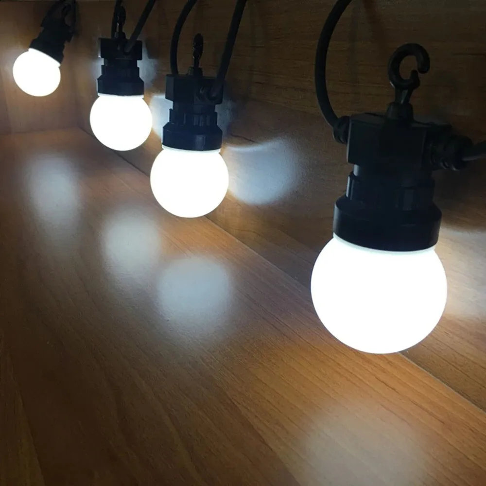 Luci da esterno a globo G50 a LED bianco latte per patio, cortile, ponte, bistrot, caffè e decorazioni natalizie, illuminazione per feste 2