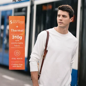 SIMWOOD 2025 Autunno Nuovo Oversize 310gsm Tessuto Termico Caldo Manica Lunga T-shirt Moda Uomo Manica Raglan Top 1