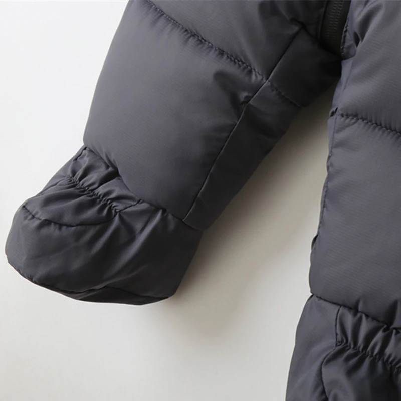 Tuta invernale neonato addensare vestiti per bambini più pagliaccetti caldi in velluto con guanti abbigliamento da neve infantile con cappuccio 6