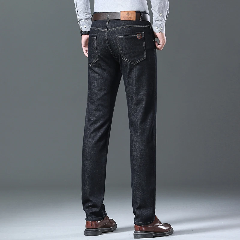 Inverno Caldo Pile Jeans Da Uomo 2025 Dritto Elasticizzato Spessore Casual Pantaloni In Denim Termico Maschile Pantaloni Da Lavoro D'affari Nuovi Uomini di Abbigliamento 6