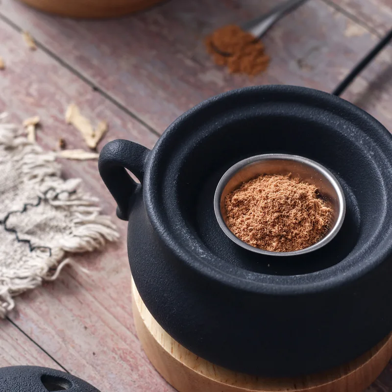 Plug in Timed 110V/220V Bruciatore di Incenso Elettrico In Ceramica Elegante Nero 25ml Lampada Ad Olio Essenziale Temporizzato Per La Casa per la Decorazione Della Casa 3