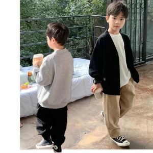 Primavera autunno giacca lavorata a maglia top bambini neonati maschi maglieria per ragazzi ragazze bambini maglioni lavorati a maglia Cardigan capispalla 3-12Y 1