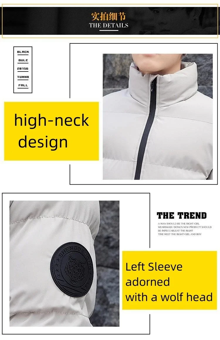 Giacca spessa Red Bull con calda giacca di cotone, giacca antivento con colletto alla coreana per sport all'aria aperta autunnali e invernali 5