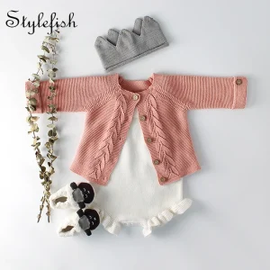 Ins inverno bambini bambino unisex vestiti età stagione foglie neonati vestito del bambino cappotto di lavoro a maglia + indumento di lana vestito da arrampicata tiro ragazza 1