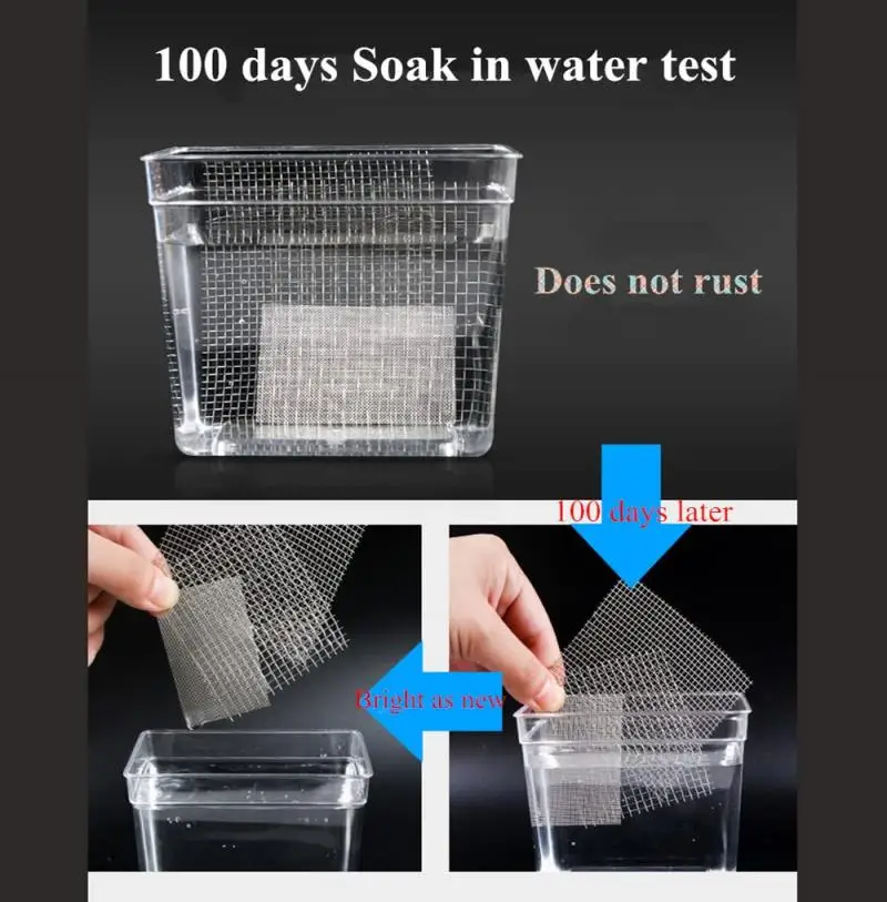 4-100Mesh 304 Filtro a rete in acciaio inossidabile Rete frontale in metallo Riparazione Fix Mesh Filtrazione Filo tessuto Screening Foglio Filtro 5