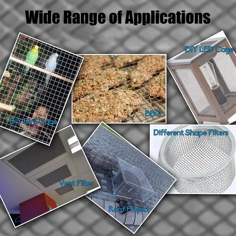 4-100Mesh 304 Filtro a rete in acciaio inossidabile Rete frontale in metallo Riparazione Fix Mesh Filtrazione Filo tessuto Screening Foglio Filtro 4