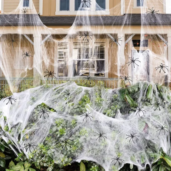 Ragnatela artificiale decorazione di Halloween scena di festa spaventosa puntelli bianco elastico ragnatela Horror House Home Decora accessori 1
