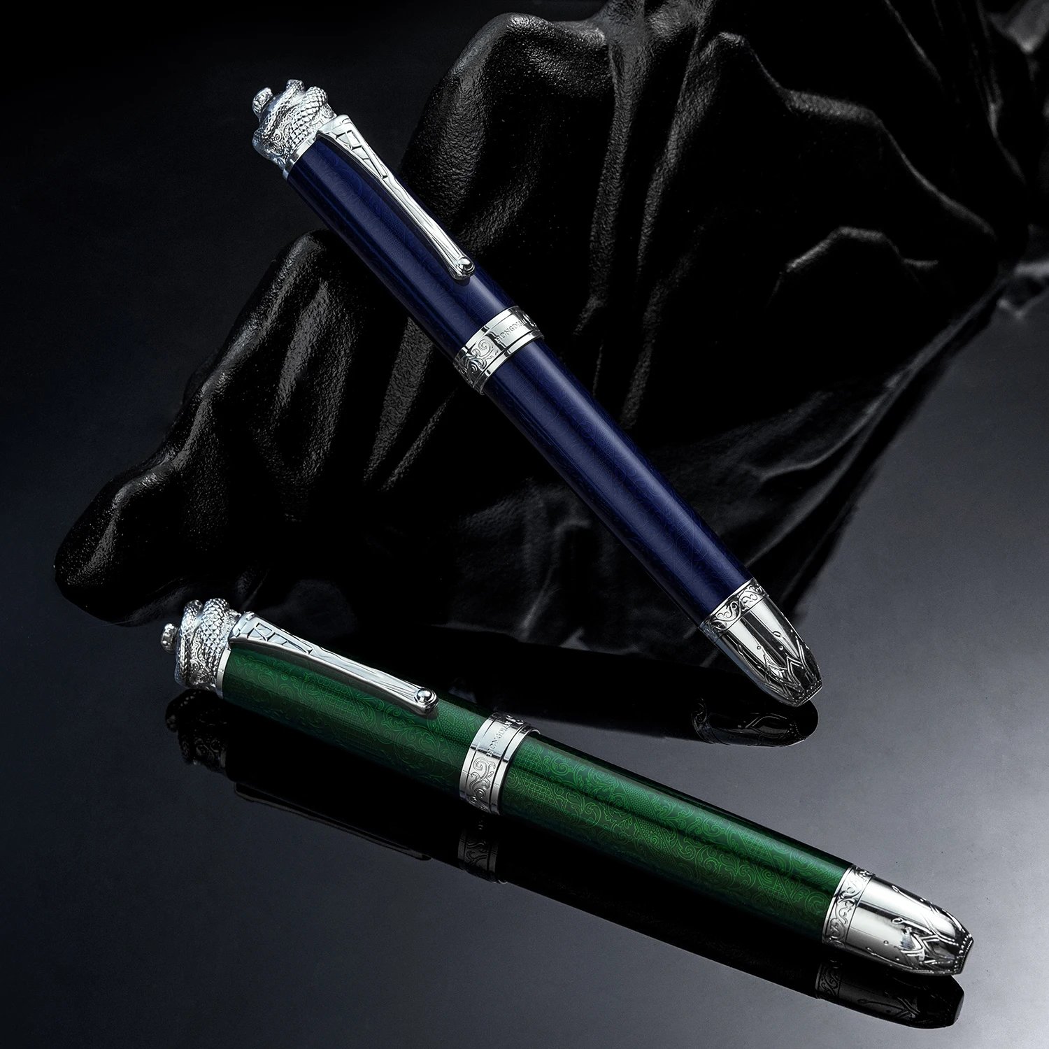 Penna stilografica a pistone Hongdian N25 Pennino EF/F, penna regalo per scrittura limitata anno serpente 2025 blu/verde 2