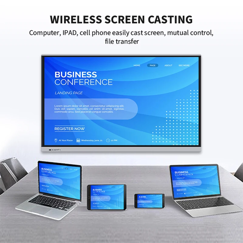 65 75 Smart TV da 86 pollici per aula e conferenze, lavagna elettronica digitale Scheda interattiva touch screen HD 4K su ruota 5