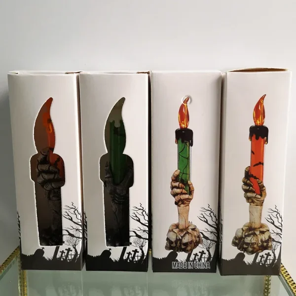 Halloween scheletri Ghost Party Candles Pumpkin Party Happy Halloween Party decorazioni per la casa scheletro luci elettroniche a candela 6