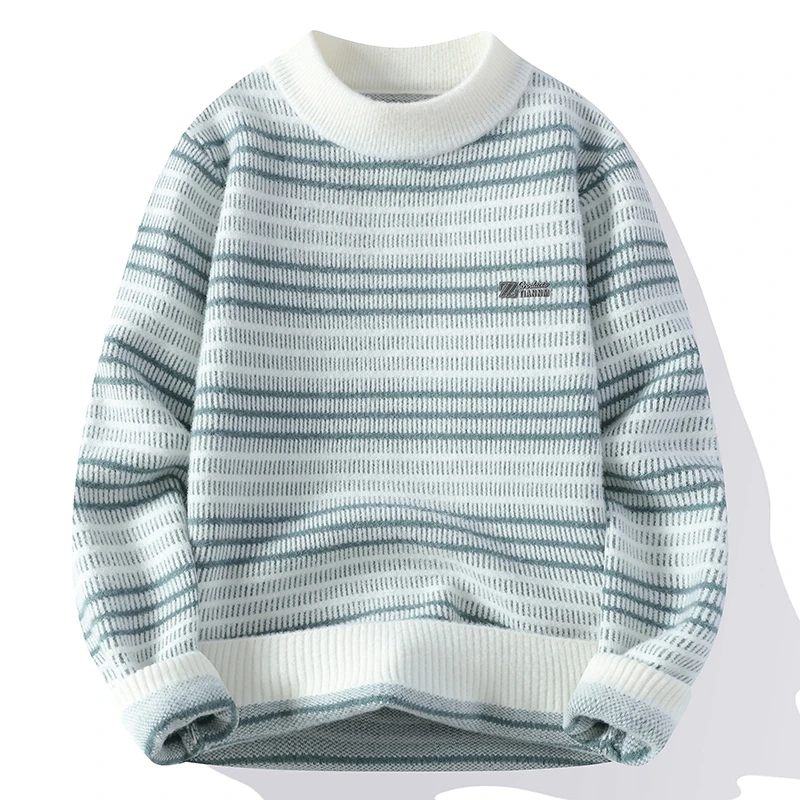 Nuovo maglione lavorato a maglia casual alla moda a righe sottili Pullover da uomo 2025 Caldo moda casual Autunno e inverno Elegante pendolarismo Top 3