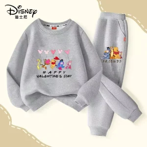 Autunno Neonata Ragazzo Vestiti Set Bambini Winnie Pooh Stampa Felpa Top e Pantaloni Fondo 2 Pezzi Vestito Kid Tuta di Cotone 1