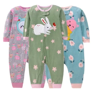 Inverno Pagliaccetti per bambini Vestiti Cerniera in pile Caldo Pigiama per ragazza per bambini Vestito Animale Cartoon Tuta Abbigliamento per ragazzo 9 12 18 24 mesi 1