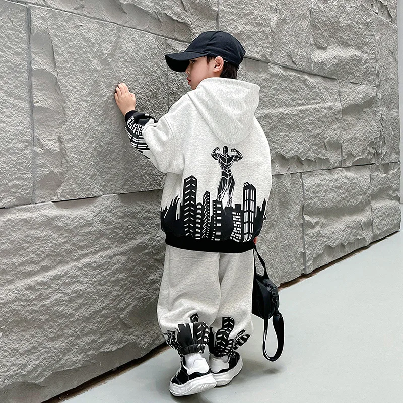 Ragazzi felpe + pantaloni cotone bambini tute sportive 2 pz/set 2023 sciolto inverno autunno scuola Plus Size abiti bambini set 3