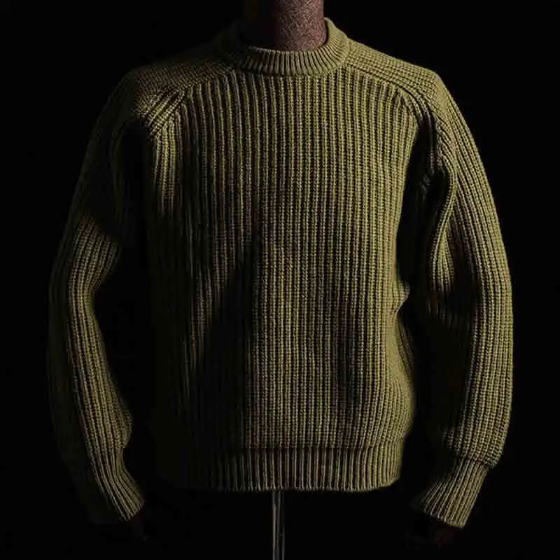 Maglione pesante americano da uomo versione coreana 2025 autunno inverno addensato alla moda allentato versatile giacca maglione con risvolto alla moda 4