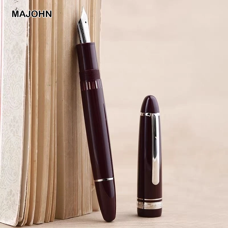 Majohn P136 Penna stilografica a pistone in metallo rame EF/F Resina 20 Inchiostro Windows Inchiostro Scrittura Penna regalo Cancelleria Materiale scolastico per ufficio 1