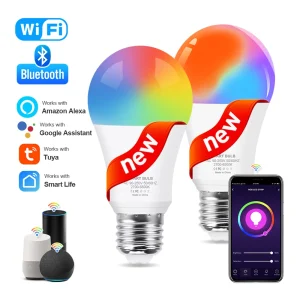 E27 LED Smart Bulb Bluetooth 4.0 WiFi Tuya APP Control dimmerabile 15W RGB + CW + WW lampadina per la casa camera da letto Hotel Bar Party Decor 1