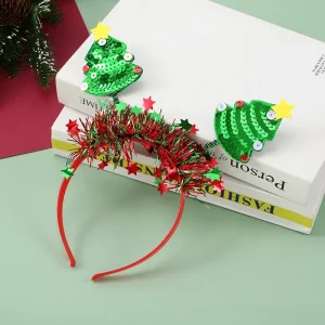 Natale Capodanno Fascia per capelli Oro/Argento/Verde Pentagramma di Capodanno Fascia per capelli Happynewyfar Fascia per capelli in tessuto per donna 1