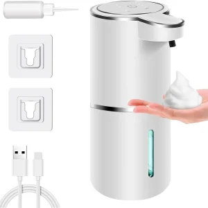 Dispenser automatico di sapone Dispenser di sapone schiumogeno touchless 380ml Dispenser di sapone in schiuma regolabile elettrico ricaricabile USB a 4 livelli 1