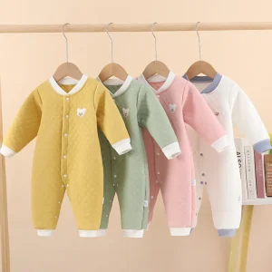 Tutina per neonato autunno/inverno - Puro cotone monopezzo 0-9 mesi Intimo termico per neonato Abbigliamento per neonato Tuta strisciante 1