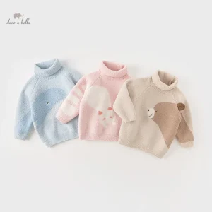 Dave Bella Inverno Autunno Inverno Ragazze Ragazzi Vestiti per bambini Top Canottiera Maglione Cartoon Dolcevita Moda Casual DB4237172 1