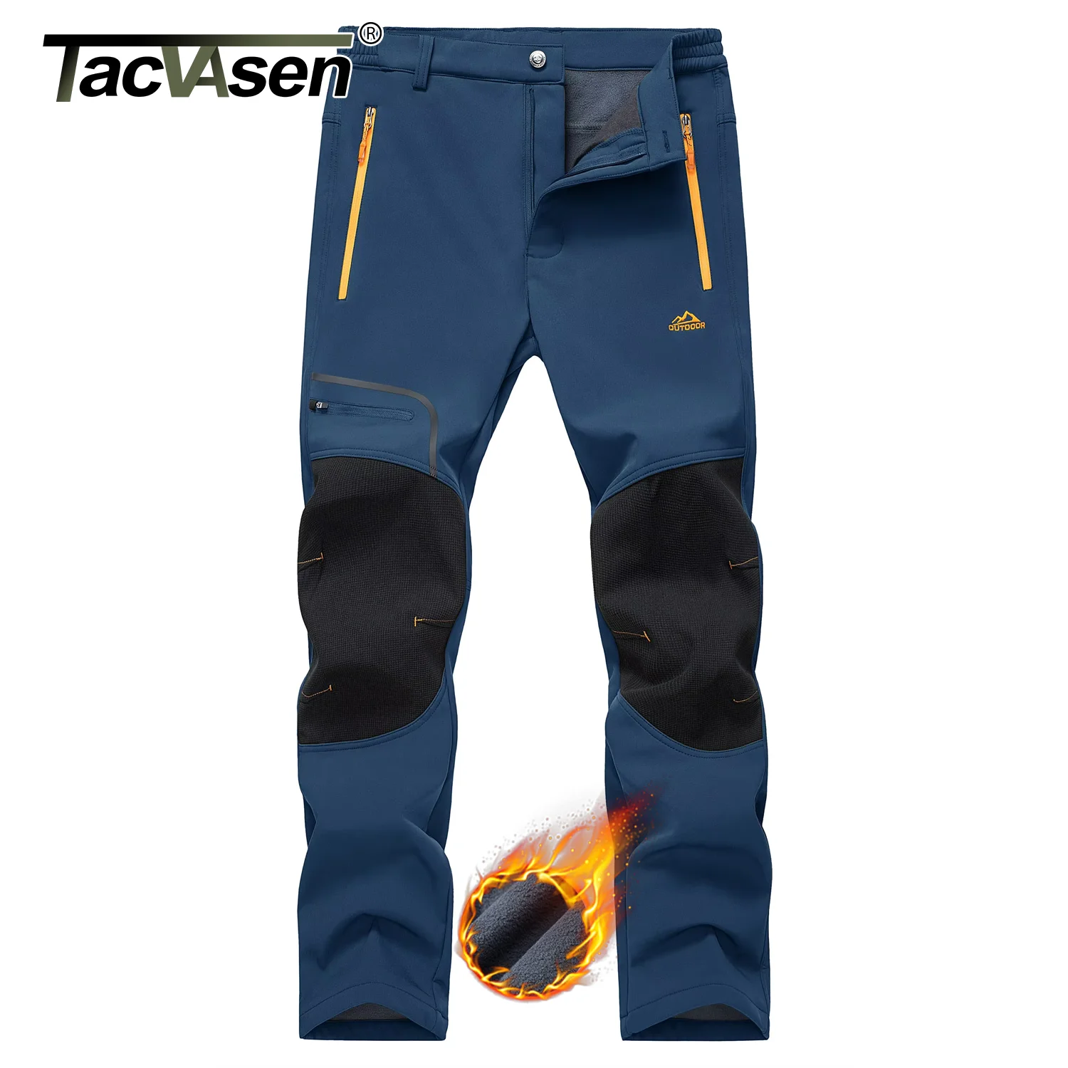 Pantaloni da sci invernali TACVASEN pantaloni impermeabili termici caldi da uomo pantaloni foderati in pile tattico pantaloni da lavoro da montagna da trekking all'aperto 1