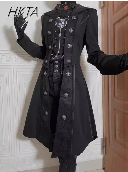 High Sense 2025 Primavera Nuovo Y2k Trench Dark Goth Robe Lolita Cappotti lunghi Lolita High Street Giacca da uomo e da donna Abbigliamento 4