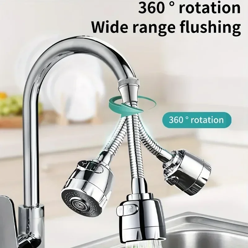 ZEXEF Adattatore universale per prolunga rubinetto cucina 2 modalità 360 ° Gadget da cucina con filtro di rotazione Ugello per rubinetto a risparmio idrico spray 4