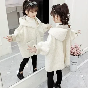 Ragazze cappotto giacca cotone Outwear top 2024 classico caldo addensare più velluto inverno autunno adolescente pellicce Sport regalo di compleanno Chil 1