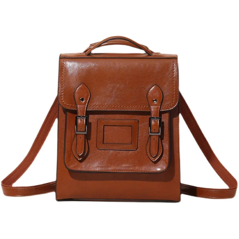 Zaino in vera pelle da donna 2025 Nuovo stile Super Hot Fashion Borsa Cambridge stile college britannico Zaino di grande capacità 5