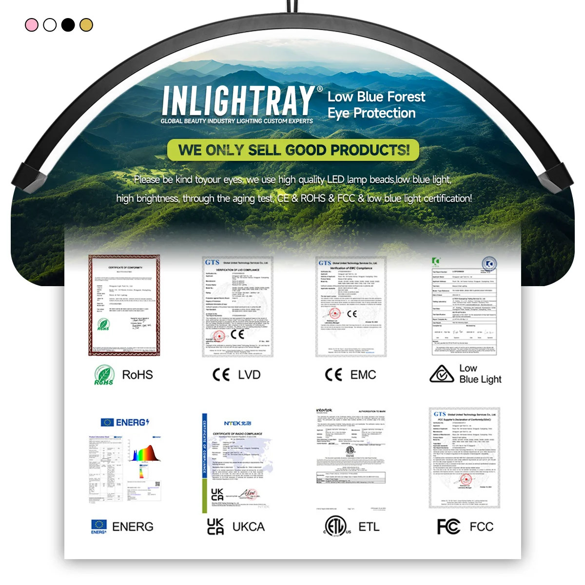 2025 telecomando 23 pollici 45W nuova lampada lunare da pavimento led mezza luna anello di luce con strass salone di luce per ciglia trucco tatuaggio 6