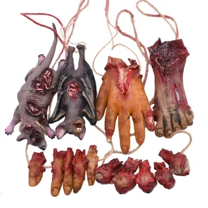 Halloween Horror ciondolo appeso falso topo morto pipistrello mano rotta piedi festa di Halloween casa stregata puntelli di decorazione spaventosa 1