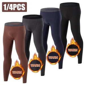 Confezione da 4/1 pantaloni autunnali ispessiti levigati da uomo in autunno e inverno Pantaloni da casa semplici taglie forti per adolescenti Pantaloni elastici a vita media 1