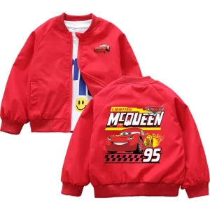 Disney Pixar Cars Saetta McQueen Giubbotti 2025 Primavera Autunno Neonati maschi Cerniera Cappotti casual Abbigliamento per bambini Giacca a vento Capispalla 1