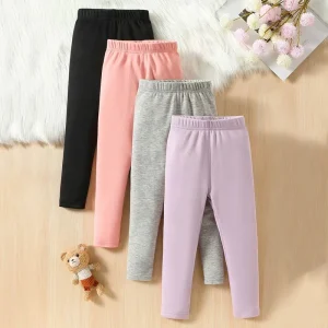 Set da 3/1 pezzi per bambini autunnali e invernali Leggings caldi spessi tinta unita per ragazzi e ragazze Sport casual con pantaloni di peluche 1
