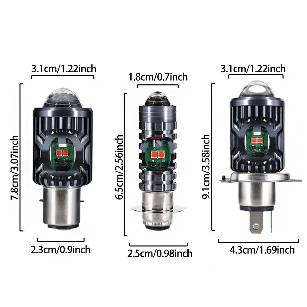 1Pc H4 LED Moto H4 BA20D P15D LED Moto Moto Faro Lampadine Lente Hi/Lo Fascio Lampada Moto Faro Lampada Frontale 4