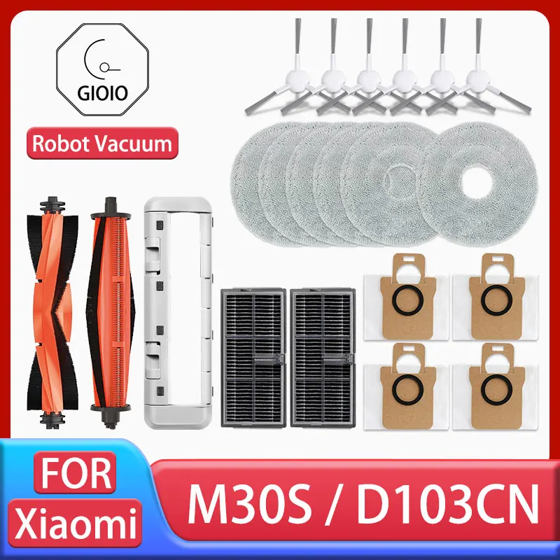 Per Xiaomi Mijia M30S D103CN Robot Aspirapolvere Accessori Spazzola Laterale Principale Filtro Hepa Mop Panno Sacchetto per la Polvere di Ricambio di Ricambio 1