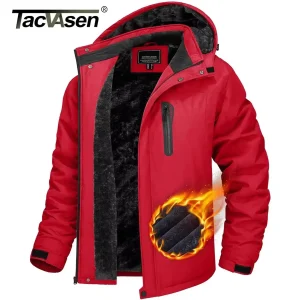 TACVASEN Winter addensare giacca in pile da uomo impermeabile escursionismo giacche da sci Outdoor Mountain Trekking giacca a vento Parka maschio 1