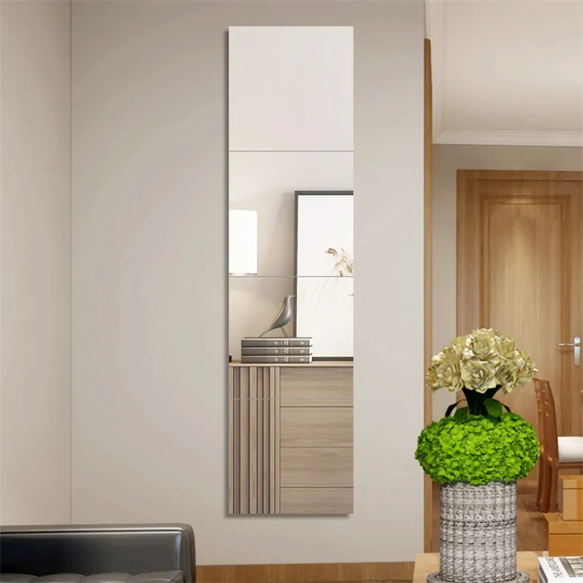 Adesivo da parete autoadesivo per specchio 3D Adesivo quadrato fai da te Adesivi per decorazioni per specchio 8 pezzi Decorazione da parete artistica Decorazioni per la casa 5