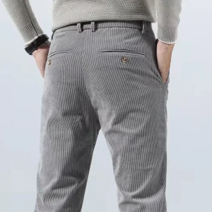 Pantaloni di velluto a coste da uomo autunno e inverno Nuovi abiti da uomo Pantaloni casual slim fit elasticizzati Pantaloni da lavoro da uomo d'affari di moda 1