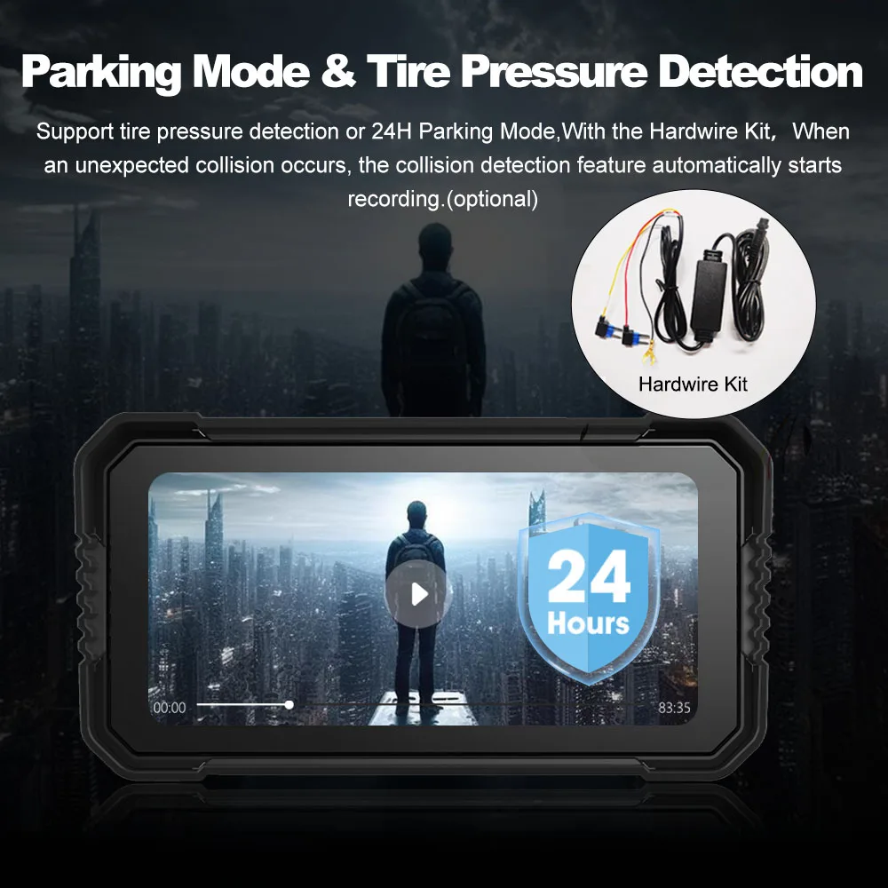 BEPOCAM 5 "/6.25" Navigazione GPS per Moto DVR Schermo Carplay per Moto Doppia Fotocamera Registratore di Azionamento IPX7 Impermeabile Moto Monitor 5