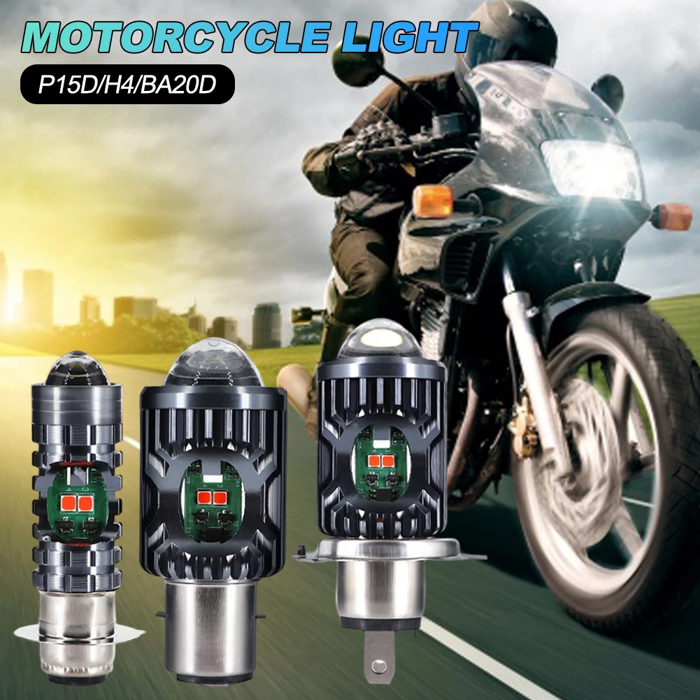1Pc H4 LED Moto H4 BA20D P15D LED Moto Moto Faro Lampadine Lente Hi/Lo Fascio Lampada Moto Faro Lampada Frontale 2