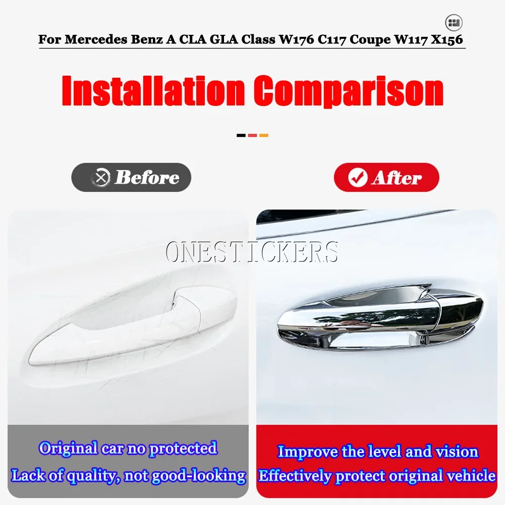 Per Mercedes Benz A CLA GLA Classe W176 C117 Coupé W117 X156 2013-2019 Accessori Auto Maniglia Della Porta Esterna Ciotola Trim Telaio di Copertura 6