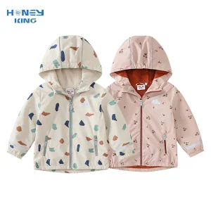 HONEYKING Giacca Softshell per bambini Capispalla in pile con cappuccio impermeabile per cappotti antipioggia per bambini Abbigliamento per bambini per ragazza 1