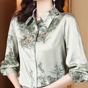 2023 camicie alla moda per le donne OL camicette eleganti da donna primavera nuove camicette di lusso da donna abbigliamento femminile top floreali di base da donna 1