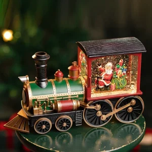 Palla di cristallo del treno di Natale, regalo di Natale del pupazzo di neve di Babbo Natale, decorazione natalizia, scatola del treno di illuminazione, ornamenti CrystalBall 1