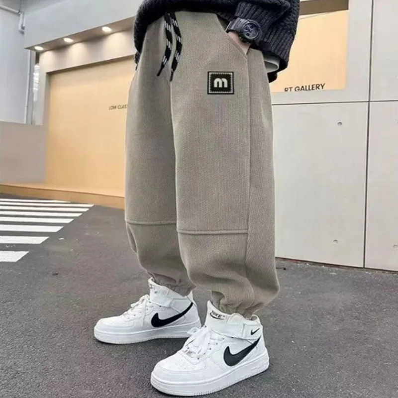 Ragazzi Pantaloni da neve in lana d'agnello Adolescente Inverno Addensare Pantaloni sportivi Bambini Pantaloni imbottiti caldi Bambini più Abbigliamento in velluto 3-12 anni 5