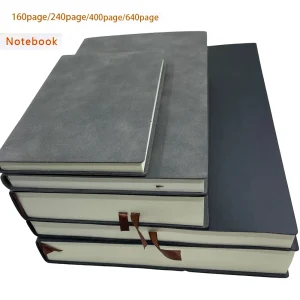 Quaderno A6 A5 A4 a righe spesse, blocco note per scrittura da ufficio da 160/240/400/640 pagine, diario aziendale per lavoro, diario in PU per studenti scolastici 1